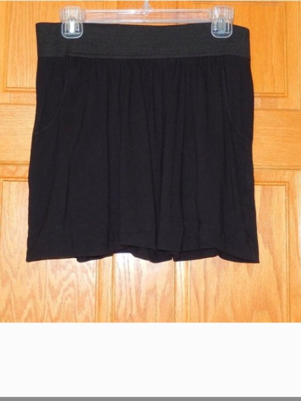 Express Mini Skirt Wide Elastic Waist Knit Short Pull On Black Medium